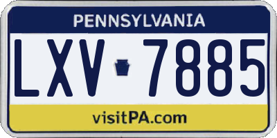 PA license plate LXV7885