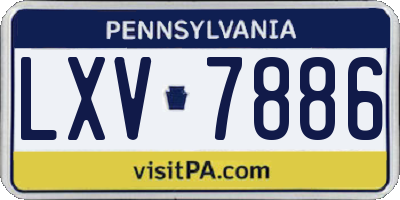 PA license plate LXV7886