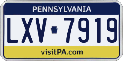 PA license plate LXV7919