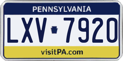 PA license plate LXV7920