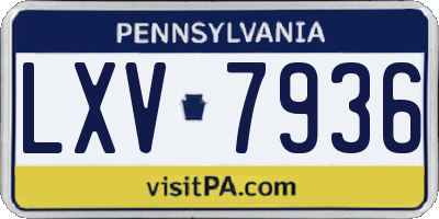 PA license plate LXV7936
