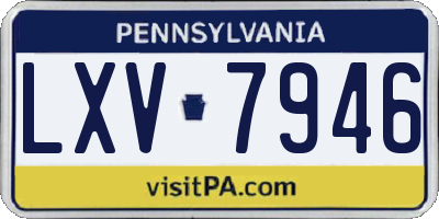 PA license plate LXV7946