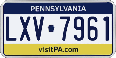 PA license plate LXV7961