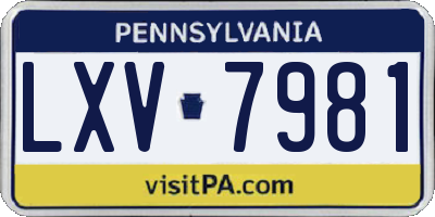 PA license plate LXV7981
