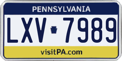 PA license plate LXV7989