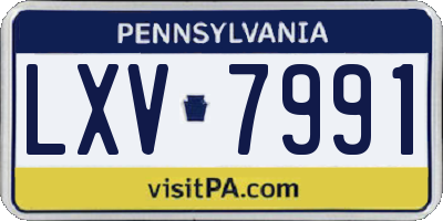 PA license plate LXV7991