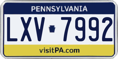 PA license plate LXV7992