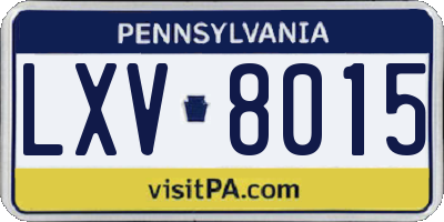 PA license plate LXV8015
