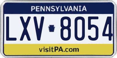 PA license plate LXV8054