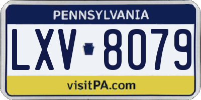 PA license plate LXV8079