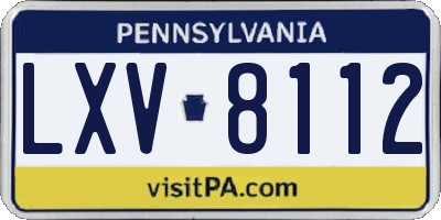PA license plate LXV8112