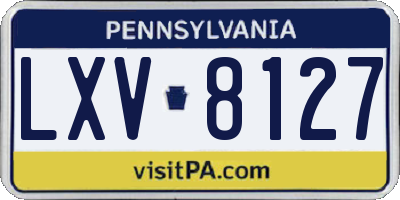 PA license plate LXV8127