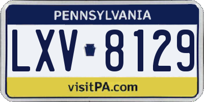 PA license plate LXV8129