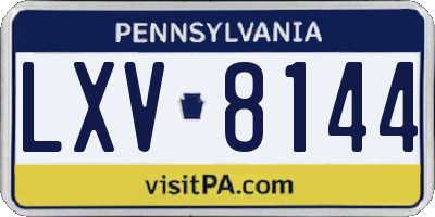PA license plate LXV8144