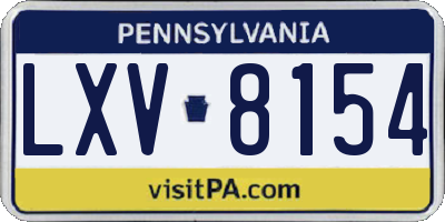 PA license plate LXV8154