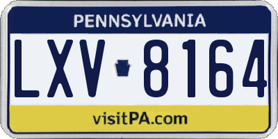 PA license plate LXV8164