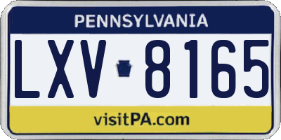 PA license plate LXV8165