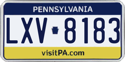 PA license plate LXV8183