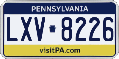 PA license plate LXV8226