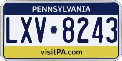 PA license plate LXV8243