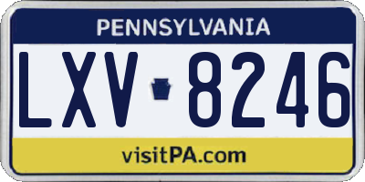 PA license plate LXV8246