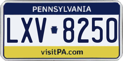 PA license plate LXV8250