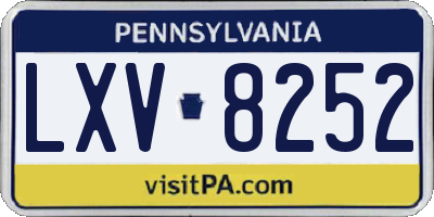 PA license plate LXV8252