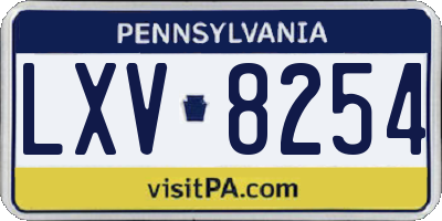 PA license plate LXV8254
