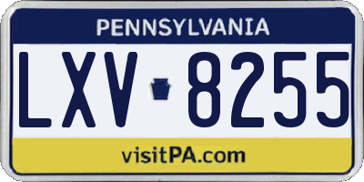 PA license plate LXV8255