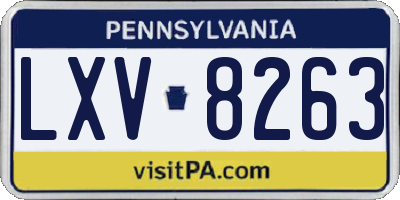 PA license plate LXV8263