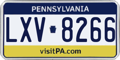PA license plate LXV8266