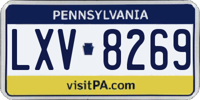 PA license plate LXV8269