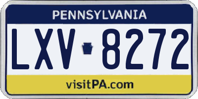 PA license plate LXV8272