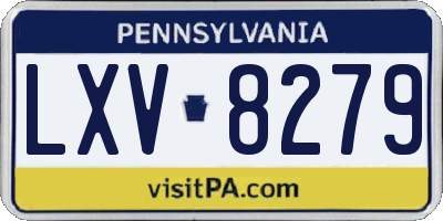 PA license plate LXV8279