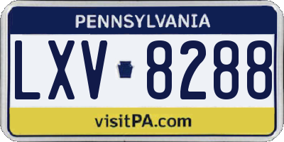 PA license plate LXV8288