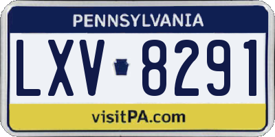 PA license plate LXV8291