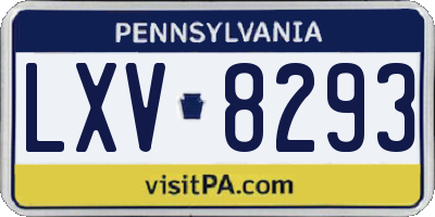 PA license plate LXV8293
