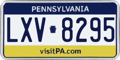 PA license plate LXV8295