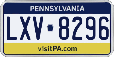 PA license plate LXV8296