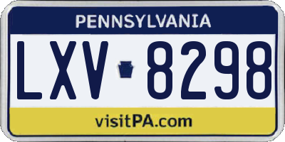 PA license plate LXV8298