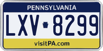 PA license plate LXV8299