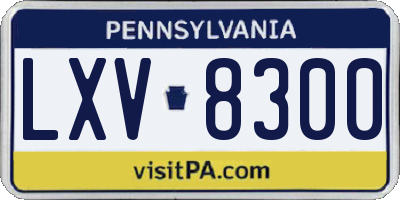 PA license plate LXV8300
