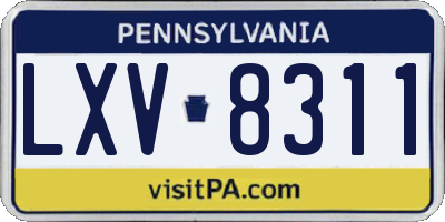 PA license plate LXV8311
