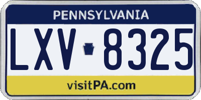 PA license plate LXV8325