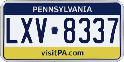 PA license plate LXV8337