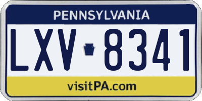 PA license plate LXV8341