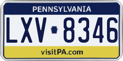 PA license plate LXV8346