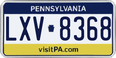 PA license plate LXV8368