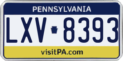 PA license plate LXV8393