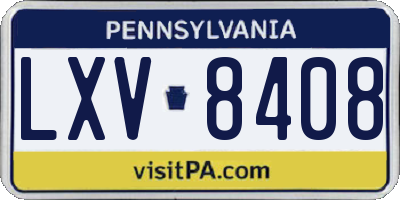 PA license plate LXV8408